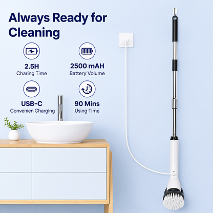 Cleanova™ 9-in-1 Cordless Spin Scrubber with 9 Brush Heads